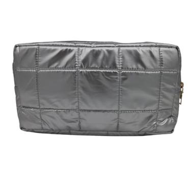 Imagem de STRAID Bolsa de cosméticos inchada, Prata, Elegante e fofo