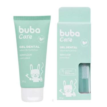 Imagem de Gel Dental Sem Flúor 50g com Escova Massageadora - Buba