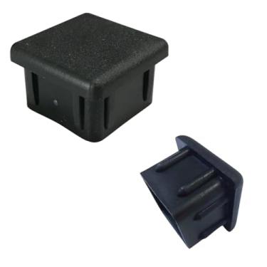 Imagem de Ponteira Reta 25x25mm Preta para Tubos Quadrados, Acabamento em Plástico Resistente para Mesas, Cadeiras e Estruturas Metálicas - Escritex (200)