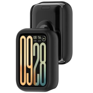 Imagem de MOTONG Capa protetora compatível com Xiaomi Smart Band 9 Active - Capa protetora de PC para relógio compatível com Xiaomi Smart Band 9 Active (PC preto)