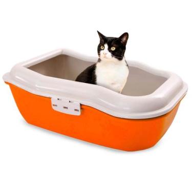 Imagem de Caixa Areia Gato Banheiro P/ Gatos Bandeja  Furba C/ Grade - Durapets,