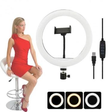 Imagem de Iluminador Ring Light 10 Polegadas 25W 26cm com Tripé 120 Leds - Tribo