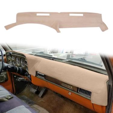 Imagem de HanLanKa Tapete de cobertura de painel personalizado para Chevy Chevrolet C10 C20 C30 K10 K20 K20 K30 Suburban K5 Blazer Pickup, GMC Jimmy C/K 15 25 35 1500 2500 Suburban Sierra, tapete de painel