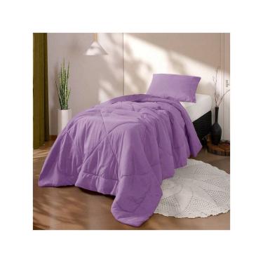 Imagem de Kit Edredom Solteiro 2 Peças Cobertor Margarida Liláis