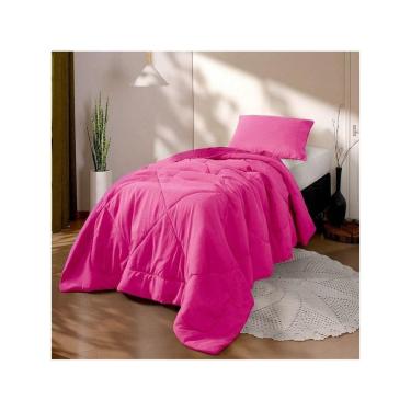 Imagem de Kit Edredom Solteiro 2 Peças Cobertor Margarida Pink