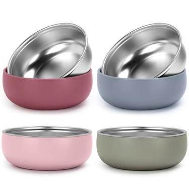 Imagem de Taças para Bebês ShineMe em Aço Inoxidável com Capa de Silicone - 400m