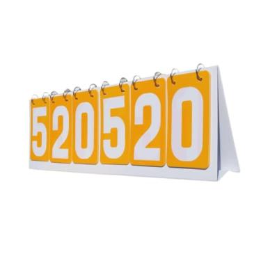 Imagem de Colaxi SPORT SCORTBOARD SCORTOP SCORTE SCORAGEM 6 DIGITOS Pontuação Flip Score Board para tênis, futebol de badminton, Amarelo
