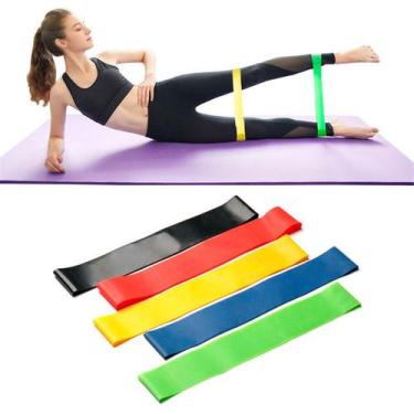 Imagem de Kit 5 Elásticos Treino Musculação Academia Casa Resistência - Elástica