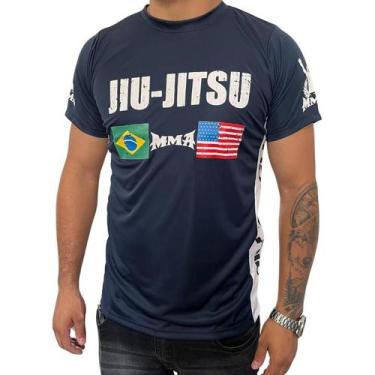 Imagem de Camiseta Masculina Jiu jitsu mma Dryfit Treino - Sem marca, Azul marin