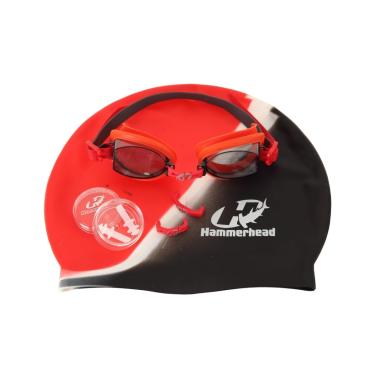 Imagem de Kit para Natação F. Scherer Set, Unissex, Hammerhead, Fumê/Vermelho-cinza escuro, Tam Único