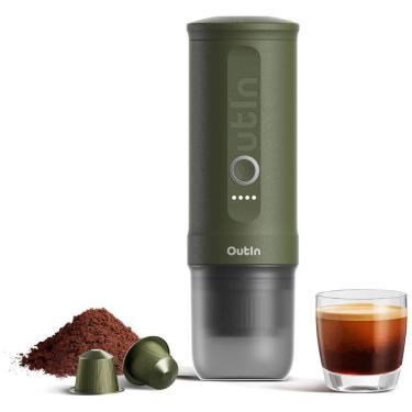 Imagem de Mini Máquina de Café Expresso Portátil 80mL, 12V, Outin, Verde