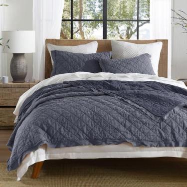 Imagem de Conjunto de edredões HORIMOTE HOME 100% linho Queen Size Steel Blue