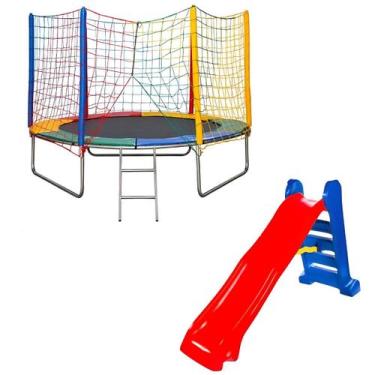 Imagem de Brinquedo Infantil Pula Pula 2,44m e Escorregador Infantil Grande - BR