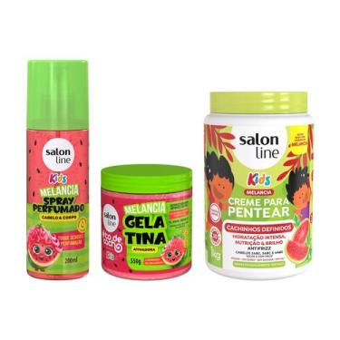 Imagem de Kit Melancia com Spray Perfumado, Creme para Pentear e Gelatina - Salo