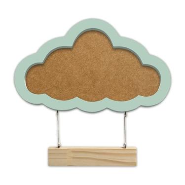 Imagem de kiaga.com.br, Porta Maternidade Para Amigurumi Em Mdf Colorido Moldura Nuvem Com Plaquinha Cor:Verde Paraíso;Tamanho:17,5x30,8 cm