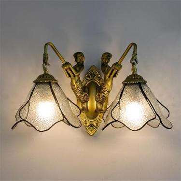 Imagem de Luminária de parede retrô americana, simplicidade mediterrânea, sala de estar, restaurante, quarto, estudo, vila, hotel, café, bar, corredor, cômoda, luz (F 2 luzes)