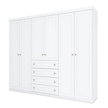 Imagem de Cômoda e Guarda Roupa Casal 6 Portas Americano Branco hp – Henn