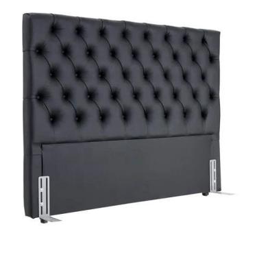 Imagem de Cabeceira Box Shop Paris Queen 1,60m Em Couro Sintético Preto