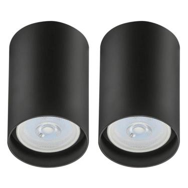 Imagem de Kit 2 Spots de Sobrepor Luminária de Teto Zoom Preto Bivolt Dital Sala Cozinha Escritório