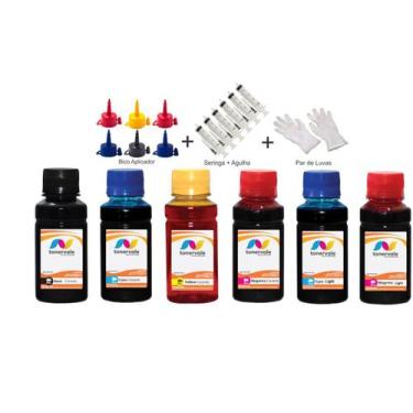 Imagem de Kit 6 Tinta Para Epson R200 R220 R300 R320 RX500 RX600 de 100ml Platin