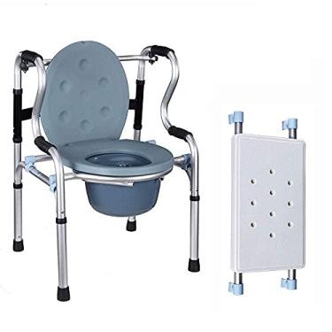 Imagem de DAXINYI Cadeira de banheiro dobrável velha para idosos andador deficiente, vaso sanitário, mulher grávida, banco de vaso sanitário, J