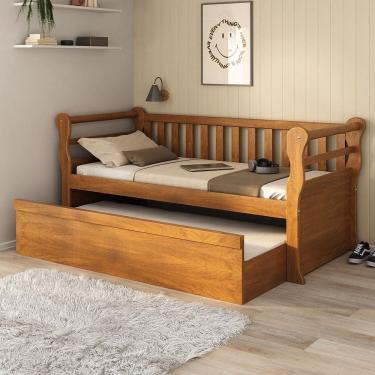 Imagem de Bicama de Madeira para Quarto 214cm X 78cm Mogno Mel