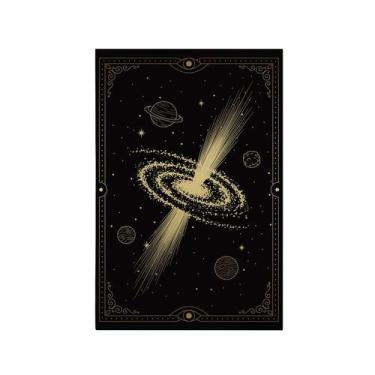 Imagem de Quadro Decorativo Canvas Galáxia Dourado Planetas Preto Teen - Bazar d