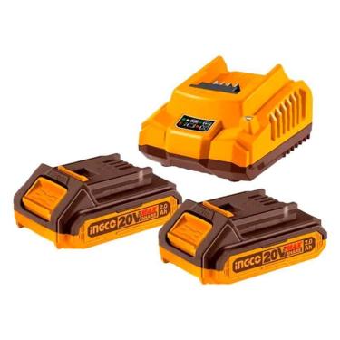 Imagem de Kit 2 Baterias Ion-Litio 2.0Ah E 1 Carregador 20V Ingco