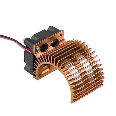 Imagem de RC Motor Heat Wet Com Ventilador de Resfriamento de 5V, Adequado para 1/10 de Carro Elétrico RC 540/550 Motor, Boa Dissipação de Calor (Ouro)