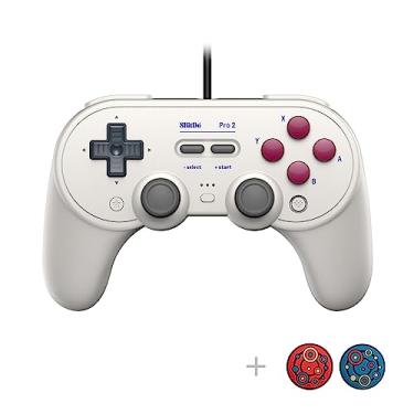 Imagem de 8Bitdo Pro 2 Wired Controller with Customize Back Buttons & Modifiable Vibration for Switch, Steam Deck, PC Windows and Raspberry Pi (G Glassic Edition)