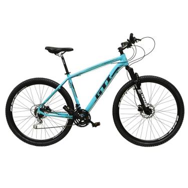 Imagem de Bicicleta Aro 29 Gti Roma 27v Alumínio Garfo com Suspensão Freio a Disco Mecânico com Pneu Faixa Bege (Azul, 15)