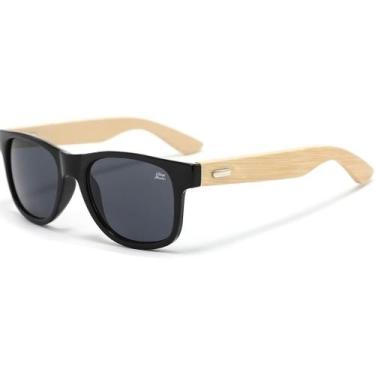 Imagem de Óculos de Sol Masculino Polarizado Bambu Anti reflexo UV400 - oculos