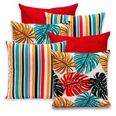 Imagem de Kit 6 Capas de Almofada Lisa e Estampada 40x40cm Zíper Gorgurinho - BE