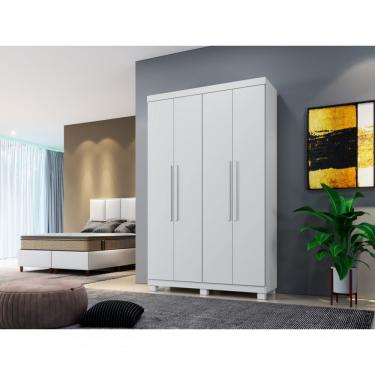 Imagem de Roupeiro Milão 4 Portas 3 Gavetas Benetil Cor:branco