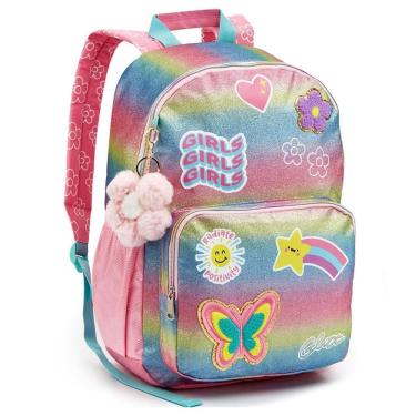 Imagem de Mochila Costas Feminina Escolar Unicórnio Arco íris Seanite