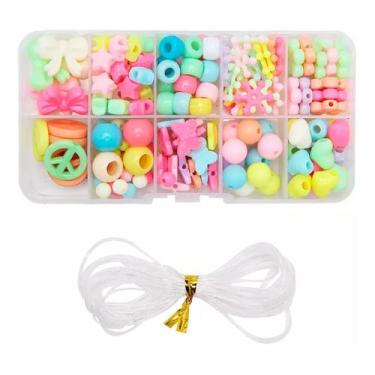 Imagem de Estojo Miçangas Infantil Coloridas Montar Pulseira Colar 108 - Evolver