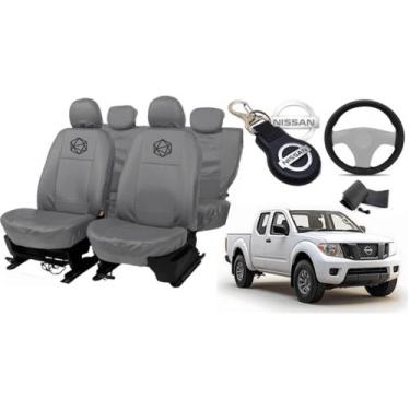 Imagem de Conjunto capa couro cinza Frontier 2008-2016 + chaveiro - ferro tech