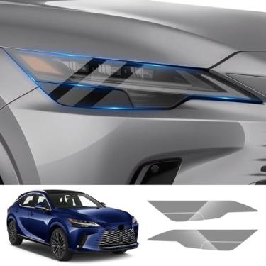 Imagem de LUNQIN Película Protetora Para Faróis De Carro Lexus Rx 2023 2024 2025 Rx350 Rx350H Rx450+ Rx500H Híbrido Acessórios Automotivos Decoração Externa Preto Fosco Esfumaçado Smart Tint Tpu Capa Vinil Ki
