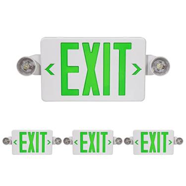 Imagem de GZRUIYANG Placa De Saída Com Luzes Emergência Verdes, Luz Led, Bateria Reserva, Certificação Ul 924, Ca 120/277 V, Combinação Comercial Para Empresas - Pacote 4
