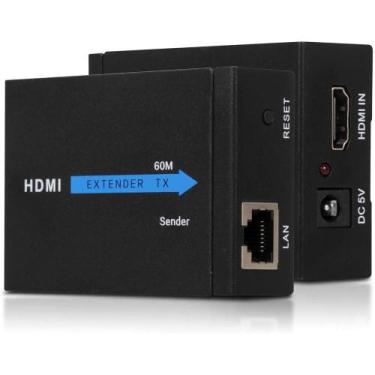 Imagem de Extensor Hdmi com cabo Rj45 até 60 Metros Cat5e Cat 6 Cat7 - PONTO DO 