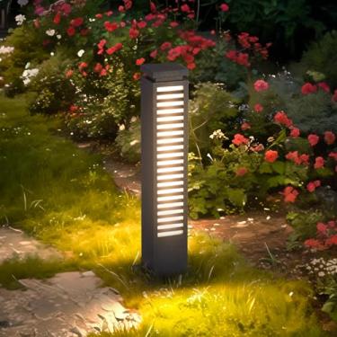 Imagem de Linkmoon Luzes De Caminho Externas, Iluminação Paisagem Com Fio Alta Tensão 27,55'' Para Caminho, Quintal, Calçada, Jardim, Entrada Automóveis E Gramado, Ip55 À Prova D'Água, Luz Poste Led Resistent