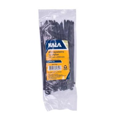 Imagem de Abraçadeira Nylon Preta 4,8mm x 200mm x 100 Unidades Kala