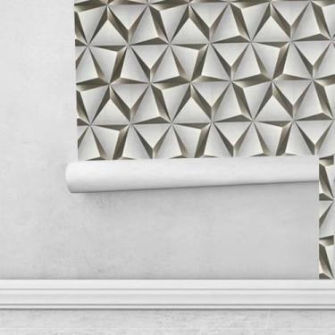 Imagem de Papel Adesivo PREMIUM 3D Geométrico Cinza 5 metros = 1 Rolo de 5m X 45cm Autocolante Parede, Móveis, Sala, Quarto, Cozinha