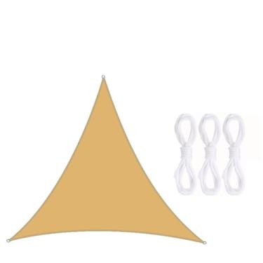 Imagem de TBATM Sun Shade Vela Impermeável ao ar Livre Jardim Pátio Partido Protetor Solar Toldo,Triângulo Sun Shade 98% Uv Bloco com Corda Livre,Velas de Sombra para Varanda,Earthy yellow,2X2X2m