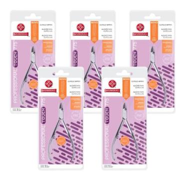 Imagem de Kit com 5 Alicates de Cutícula 775 Professional Touch Aço Inox Mundial