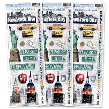 Imagem de Paper House Productions Folha de adesivos de cartolina da cidade de Nova York, pacote com 3 para artesanato, álbuns de recortes e coleções - Cenas clássicas