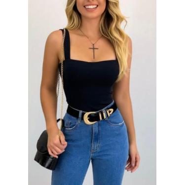 Imagem de Body reto feminino alça larga - Filó modas, Bordô, G