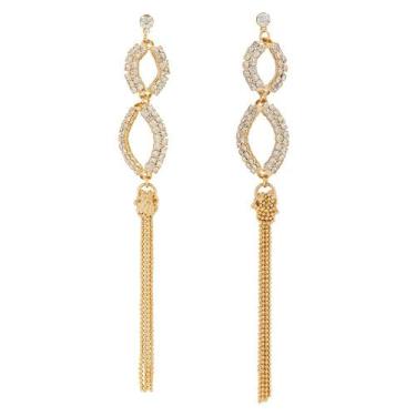 Imagem de Brinco Strass Franja BC2178 - Akasaki, Dourado, Cristal