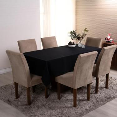 Imagem de Toalha de Mesa Basic, Oxford, 3,00x1,40m, Retangular, 10 Lugares, Poliéster, Lisa (Preto)