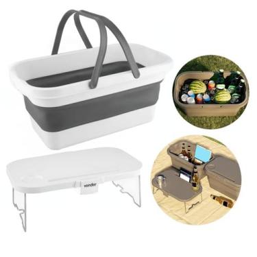 Imagem de Cesta de Piquenique Cesto Expansível para Praia passeio Camping 16 Lit